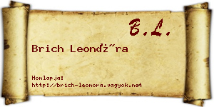 Brich Leonóra névjegykártya